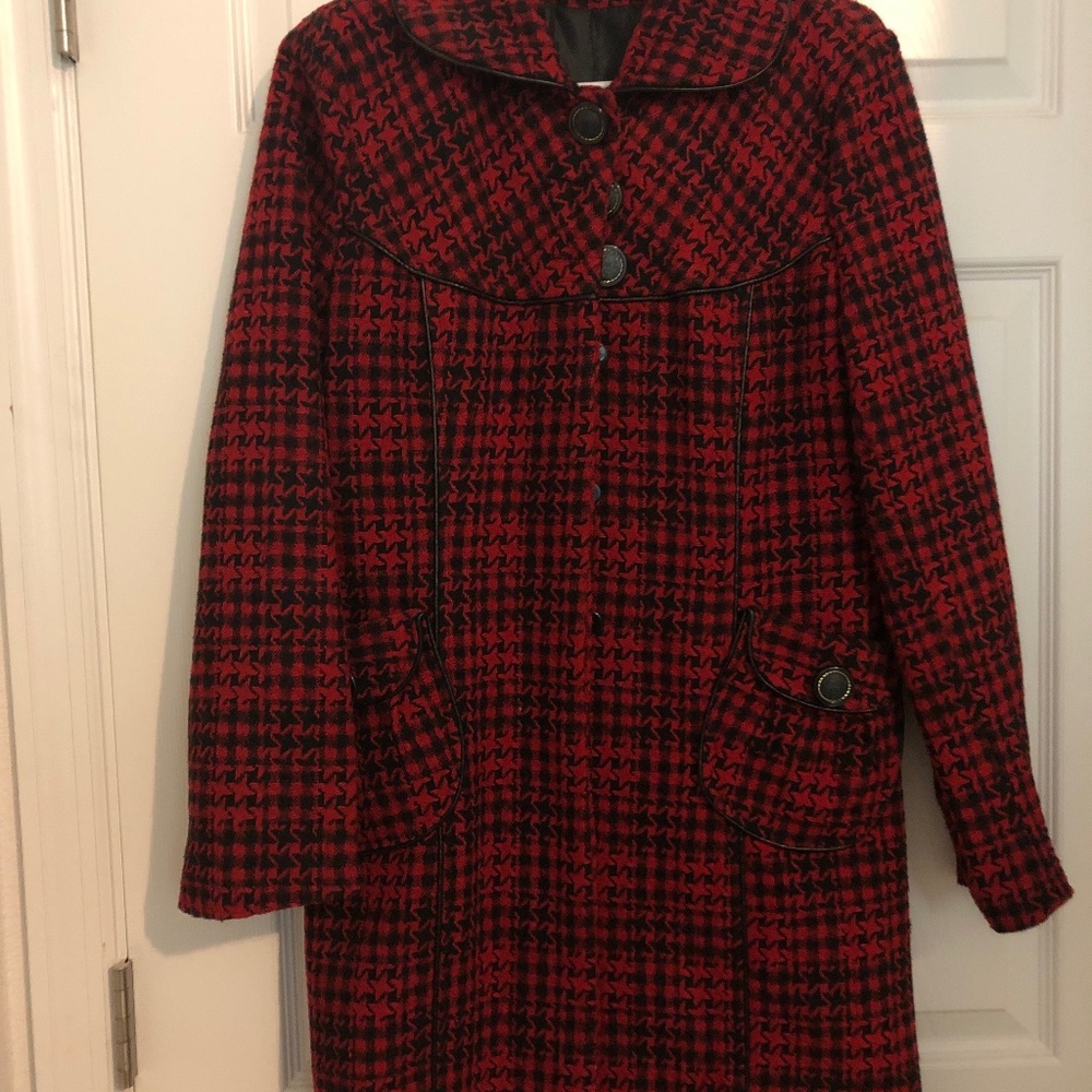 Single Breasted Long Red Coat - image 1